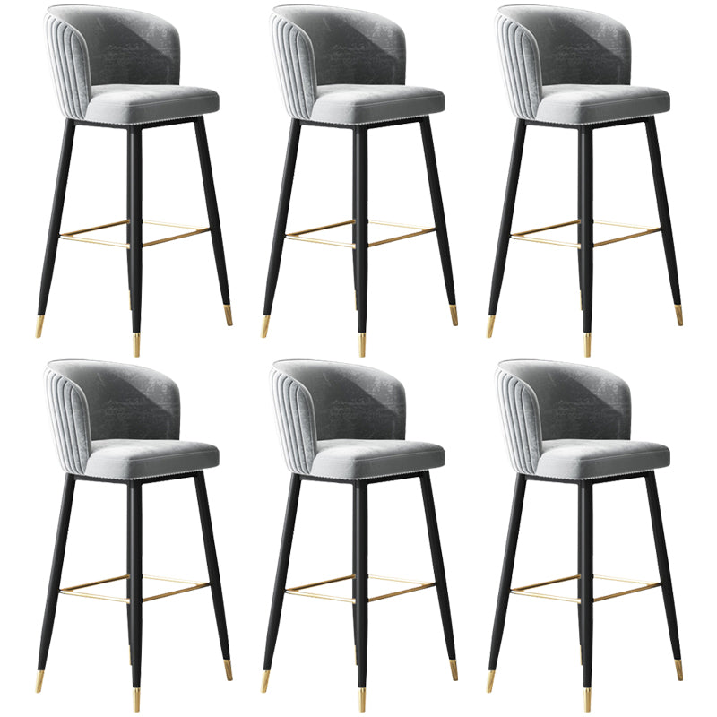 Glam Backrest Bar Stool Upholstered Counter Stool for Bristol