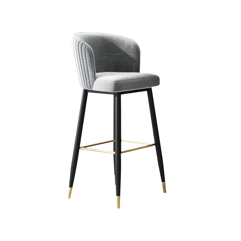 Glam Backrest Bar Stool Upholstered Counter Stool for Bristol