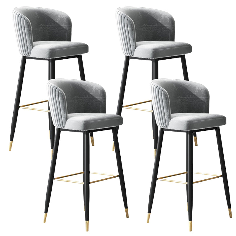 Glam Backrest Bar Stool Upholstered Counter Stool for Bristol