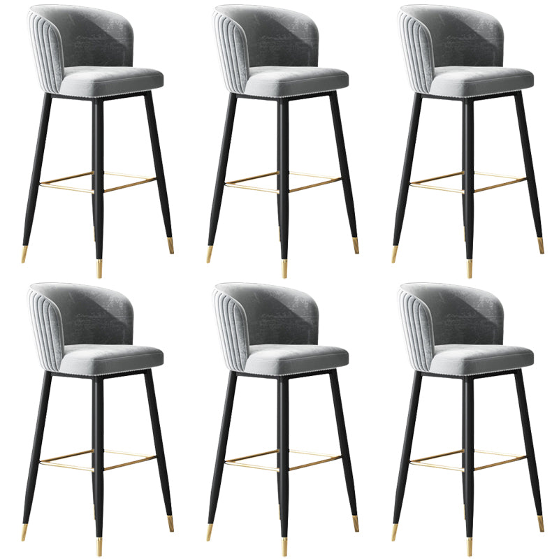 Glam Backrest Bar Stool Upholstered Counter Stool for Bristol