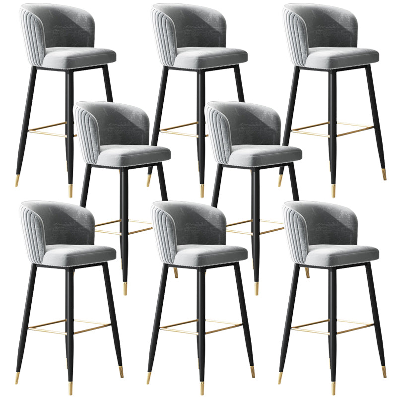 Glam Backrest Bar Stool Upholstered Counter Stool for Bristol