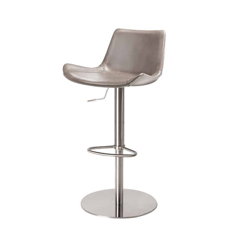 Adjustable Bar Stool Leather Backrest Counter Stool with Swivel