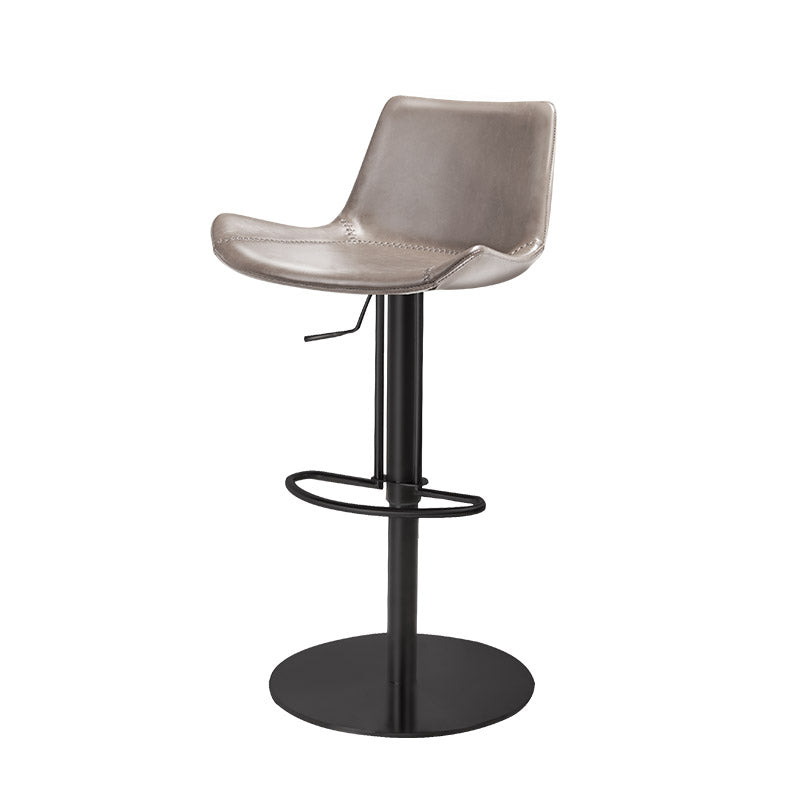 Adjustable Bar Stool Leather Backrest Counter Stool with Swivel