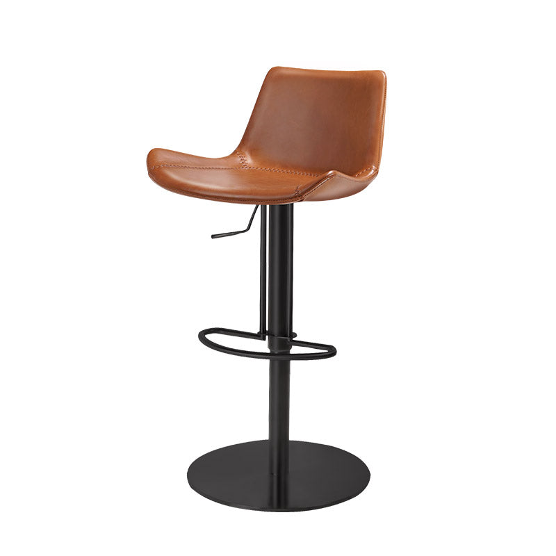 Adjustable Bar Stool Leather Backrest Counter Stool with Swivel