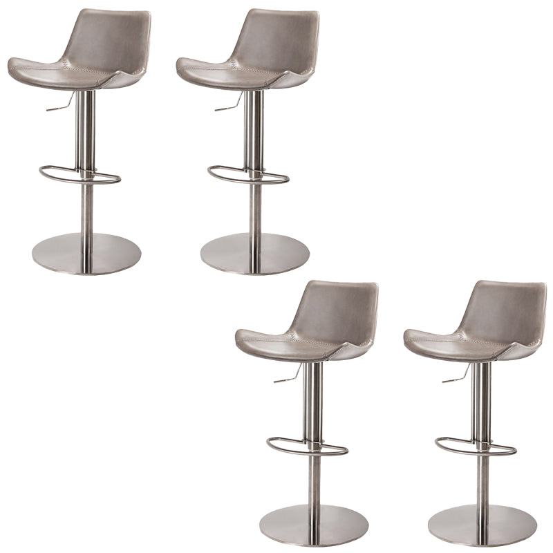 Adjustable Bar Stool Leather Backrest Counter Stool with Swivel