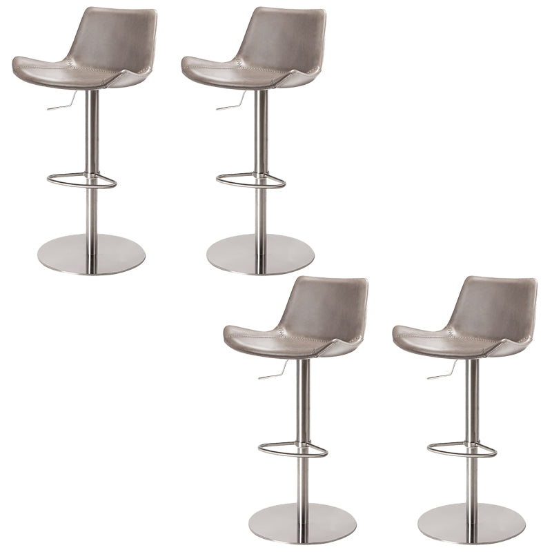 Adjustable Bar Stool Leather Backrest Counter Stool with Swivel