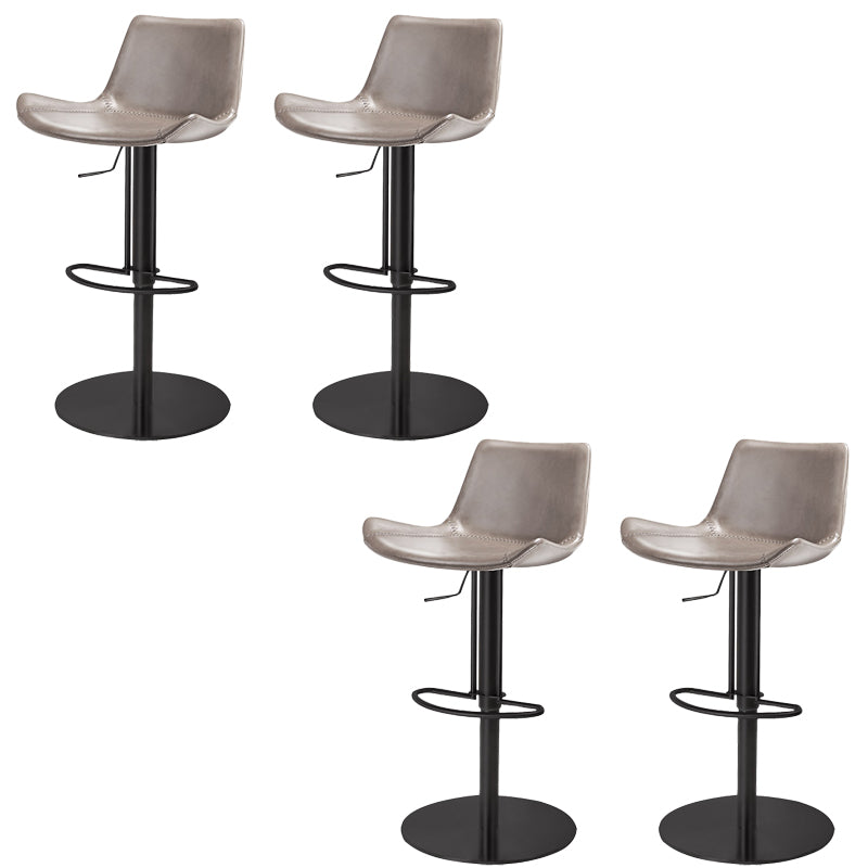 Adjustable Bar Stool Leather Backrest Counter Stool with Swivel