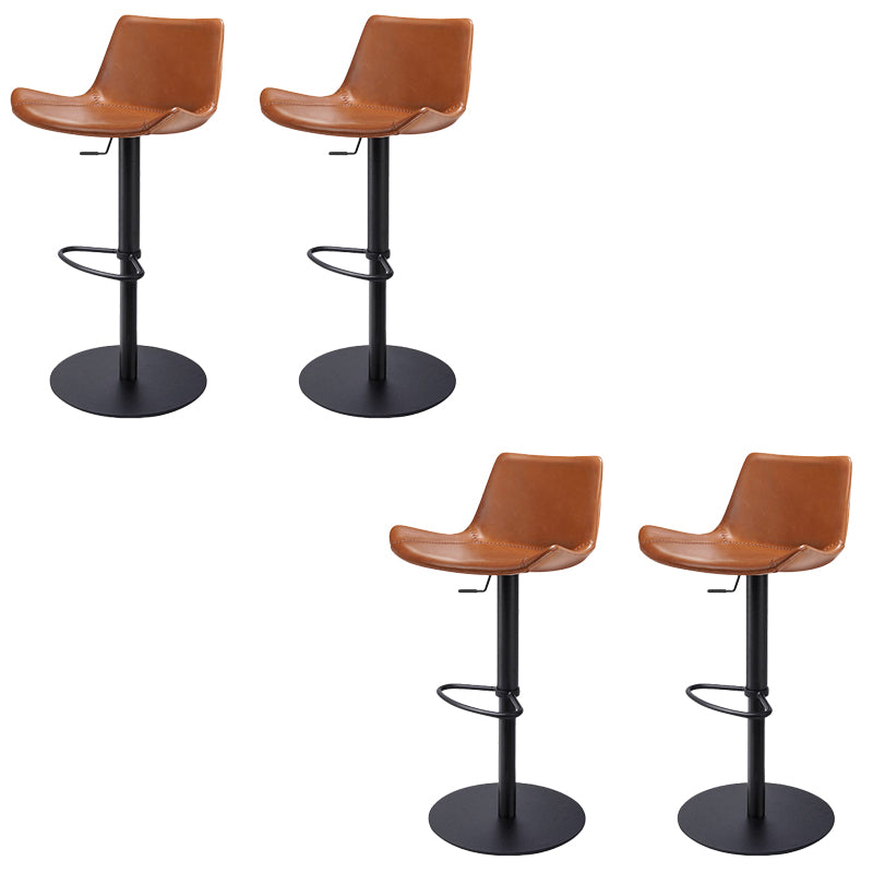 Adjustable Bar Stool Leather Backrest Counter Stool with Swivel
