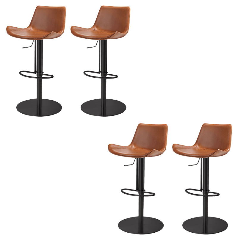 Adjustable Bar Stool Leather Backrest Counter Stool with Swivel