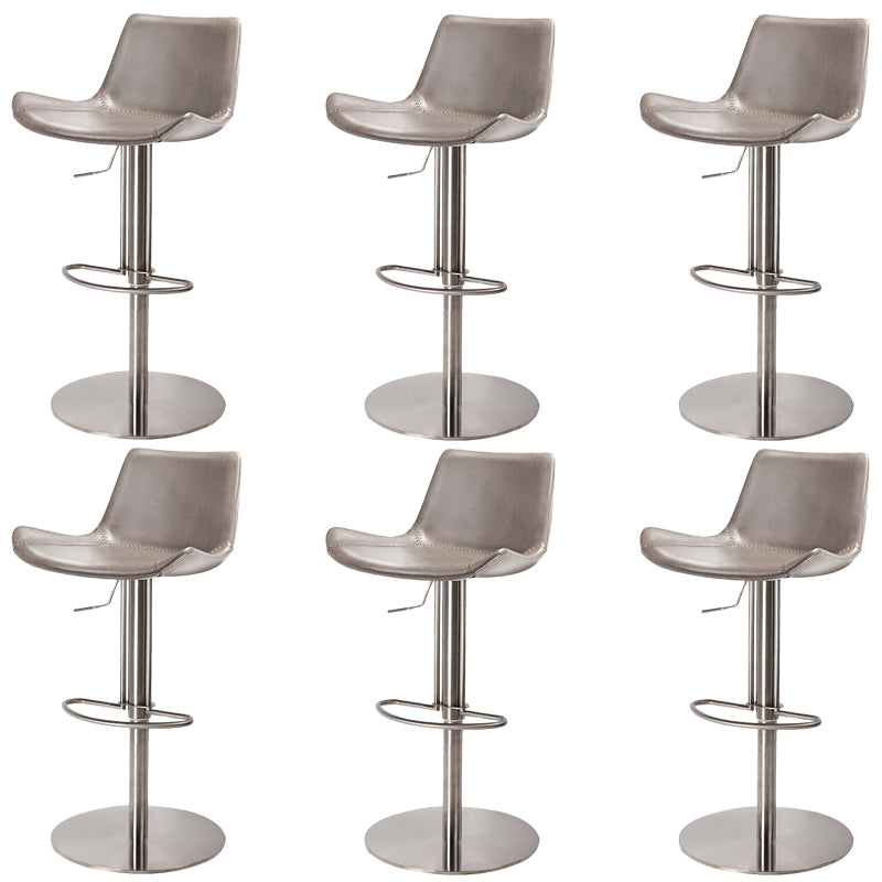 Adjustable Bar Stool Leather Backrest Counter Stool with Swivel