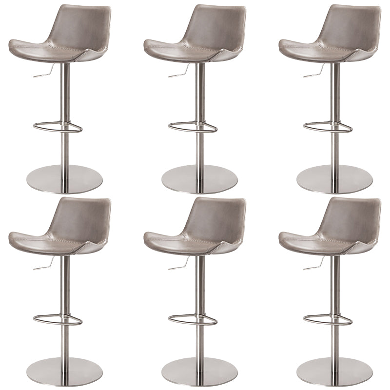 Adjustable Bar Stool Leather Backrest Counter Stool with Swivel