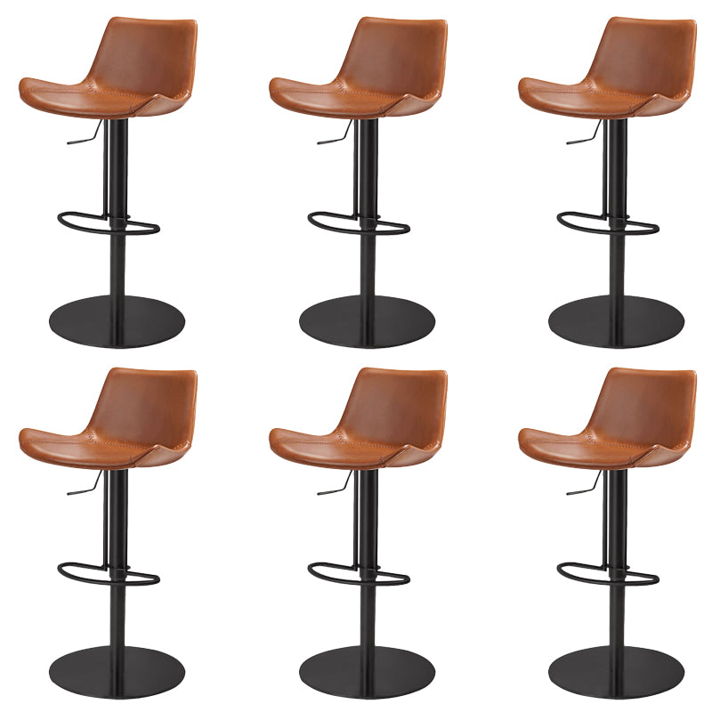 Adjustable Bar Stool Leather Backrest Counter Stool with Swivel