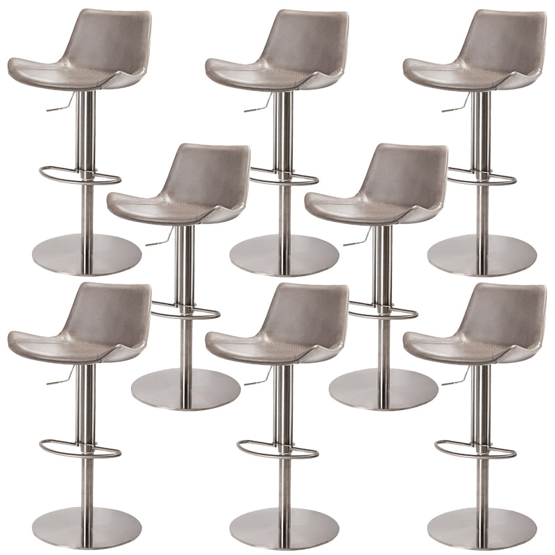 Adjustable Bar Stool Leather Backrest Counter Stool with Swivel