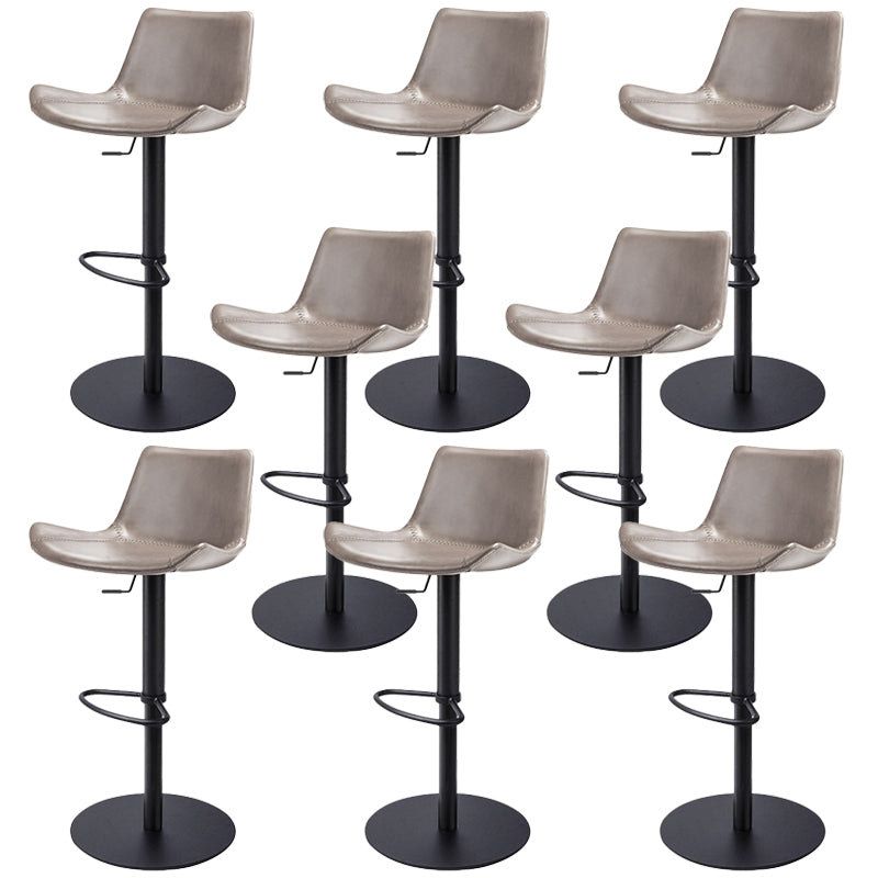 Adjustable Bar Stool Leather Backrest Counter Stool with Swivel