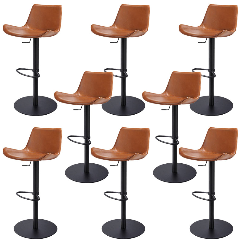 Adjustable Bar Stool Leather Backrest Counter Stool with Swivel