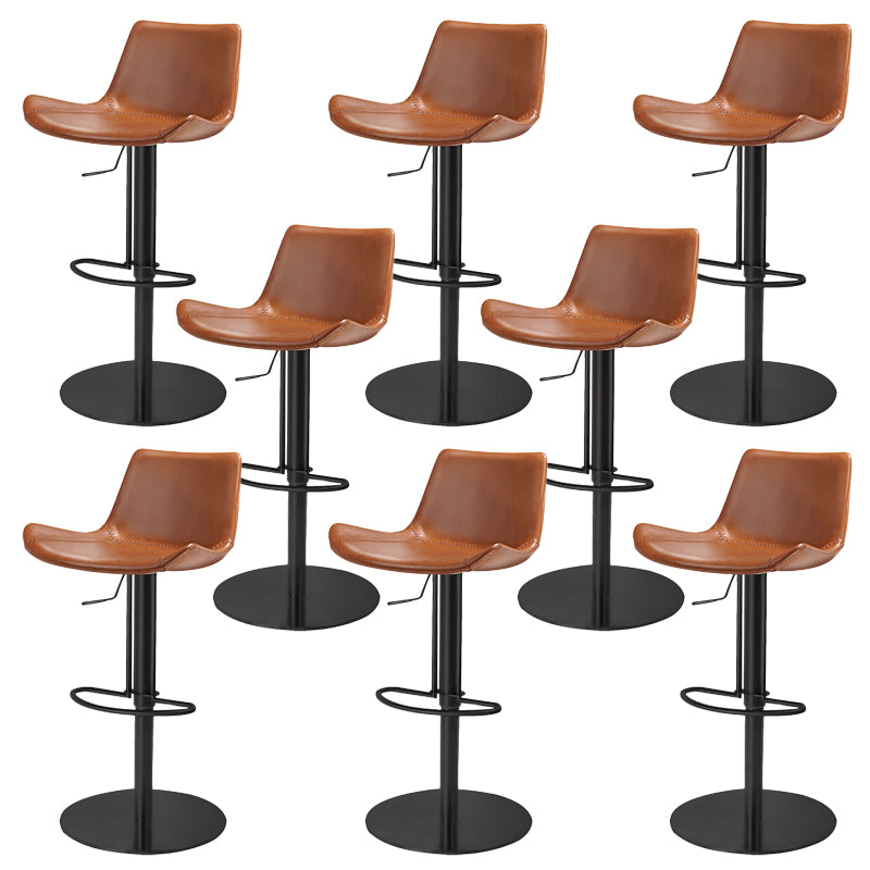 Adjustable Bar Stool Leather Backrest Counter Stool with Swivel