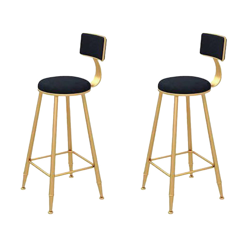 Contemporary Dining Stool Armless Bar Stools with Metal Base