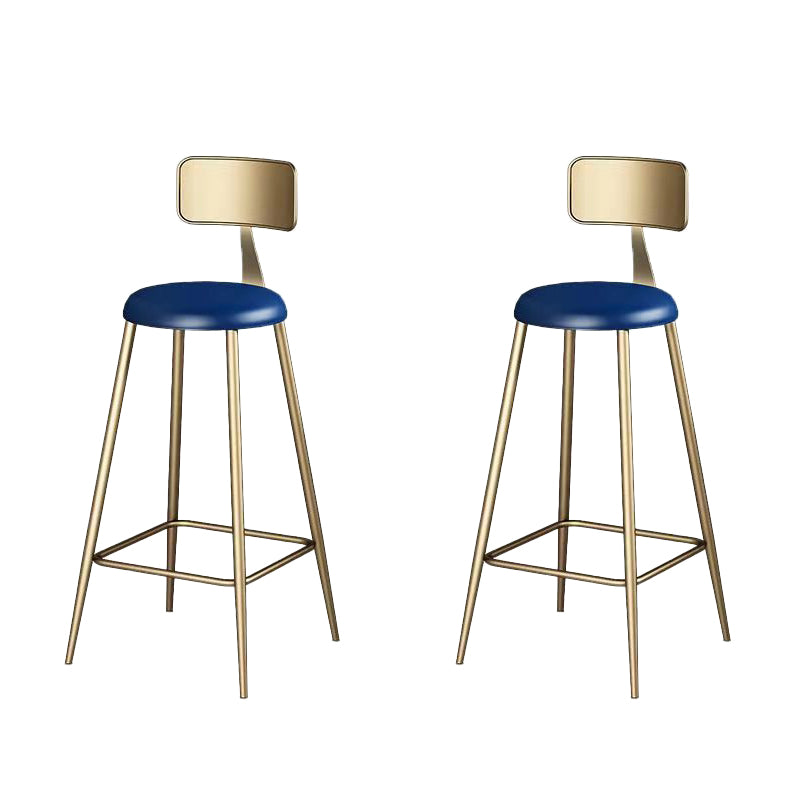 Contemporary Dining Stool Armless Bar Stools with Metal Base