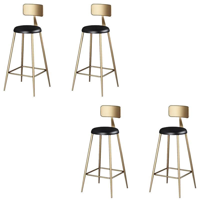 Contemporary Dining Stool Armless Bar Stools with Metal Base