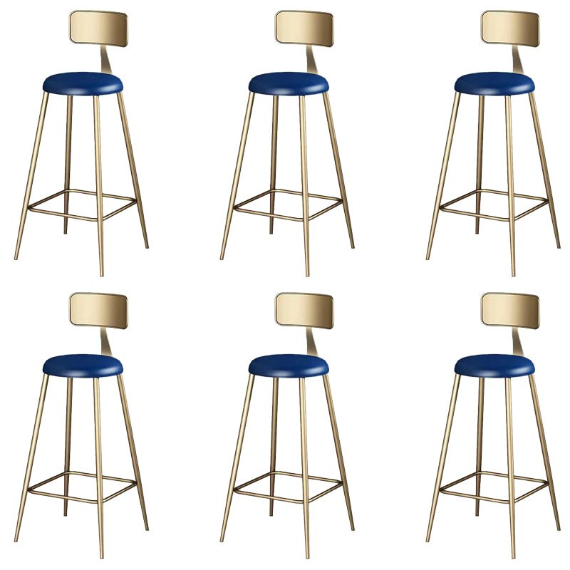 Contemporary Dining Stool Armless Bar Stools with Metal Base