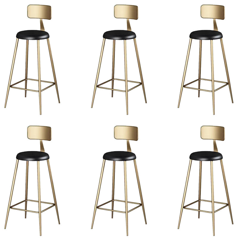 Contemporary Dining Stool Armless Bar Stools with Metal Base