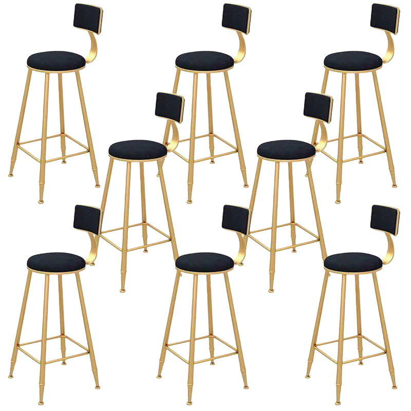 Contemporary Dining Stool Armless Bar Stools with Metal Base