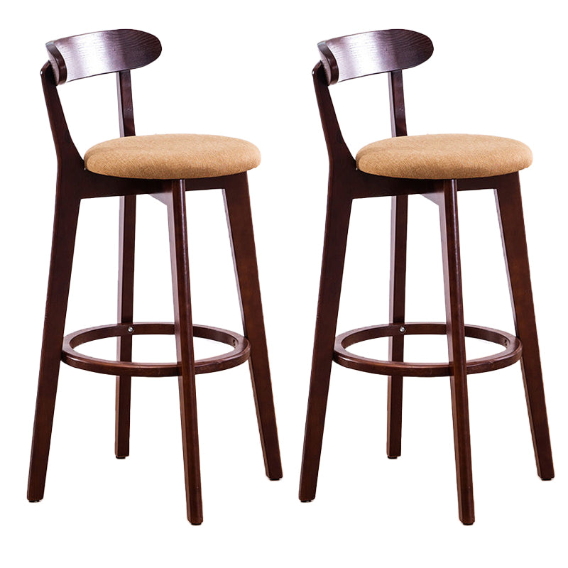 Low Back Dining Stools Industrial Armless Bar Stools with Wood Base