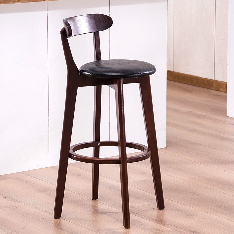 Low Back Dining Stools Industrial Armless Bar Stools with Wood Base