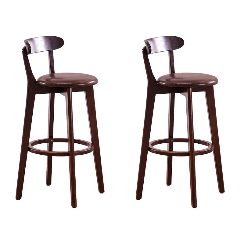 Low Back Dining Stools Industrial Armless Bar Stools with Wood Base