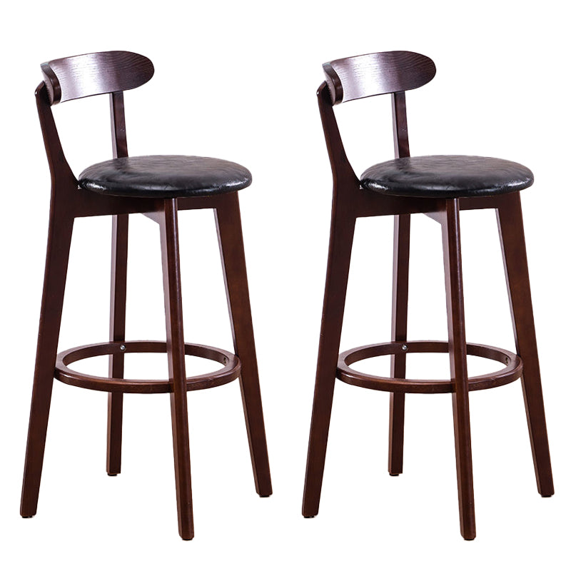 Low Back Dining Stools Industrial Armless Bar Stools with Wood Base