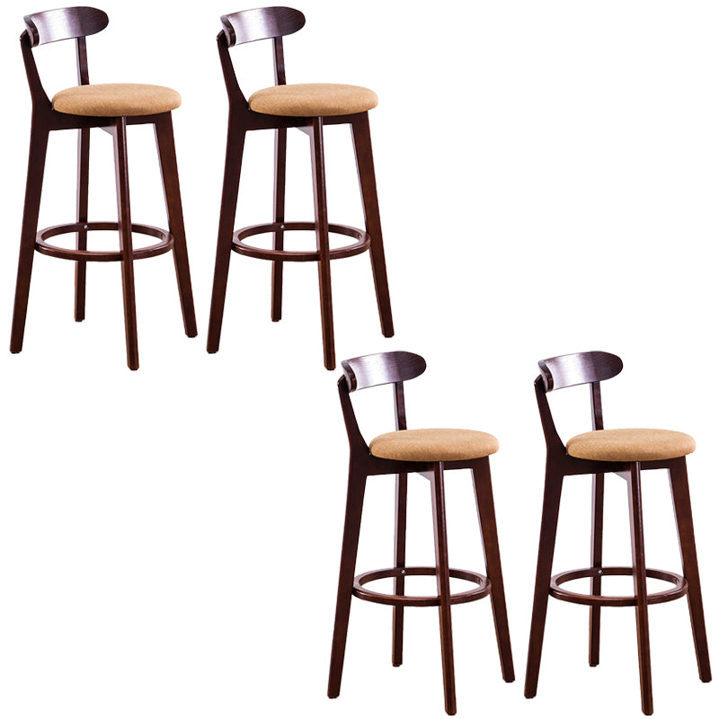 Low Back Dining Stools Industrial Armless Bar Stools with Wood Base