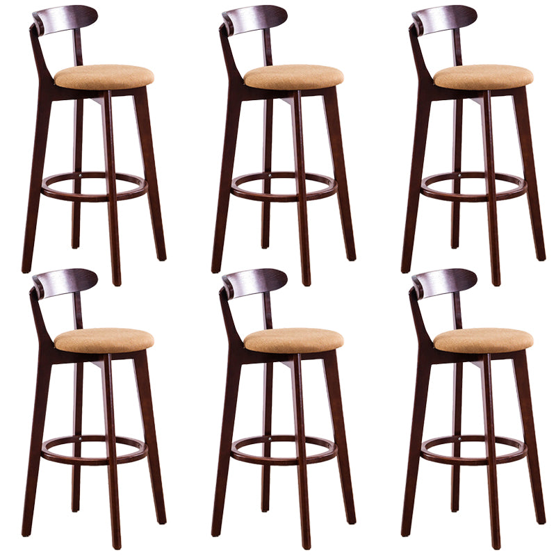 Low Back Dining Stools Industrial Armless Bar Stools with Wood Base