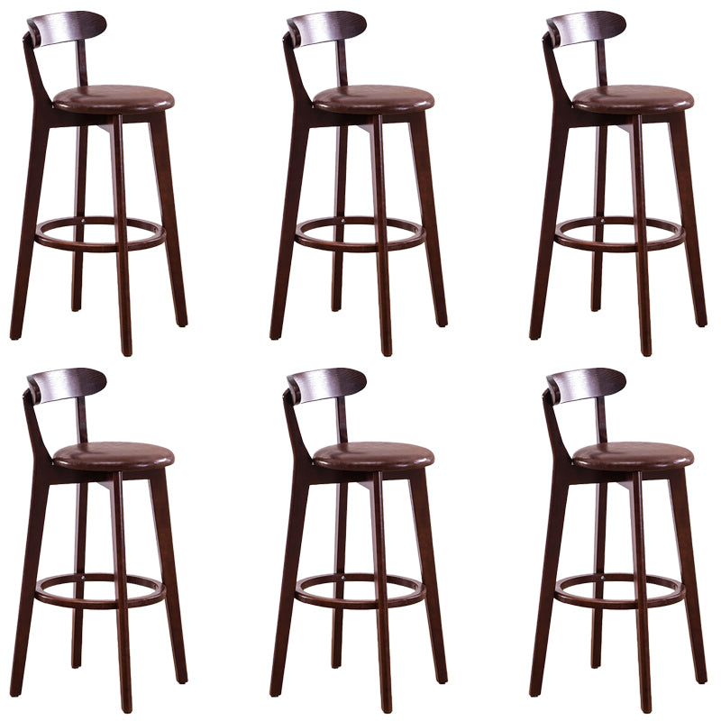 Low Back Dining Stools Industrial Armless Bar Stools with Wood Base