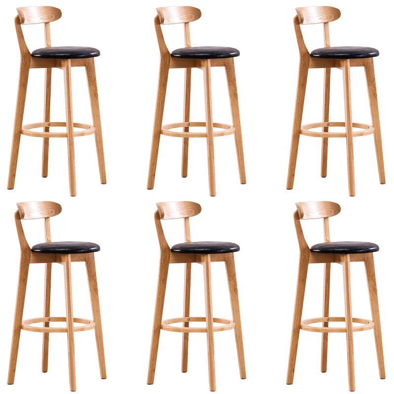 Low Back Dining Stools Industrial Armless Bar Stools with Wood Base