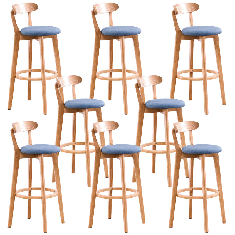 Low Back Dining Stools Industrial Armless Bar Stools with Wood Base