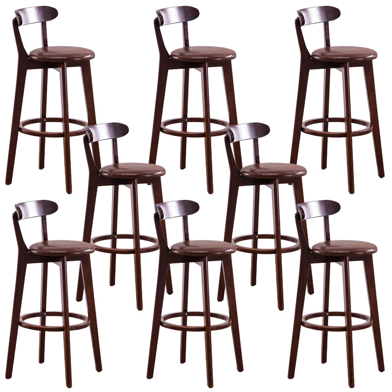 Low Back Dining Stools Industrial Armless Bar Stools with Wood Base
