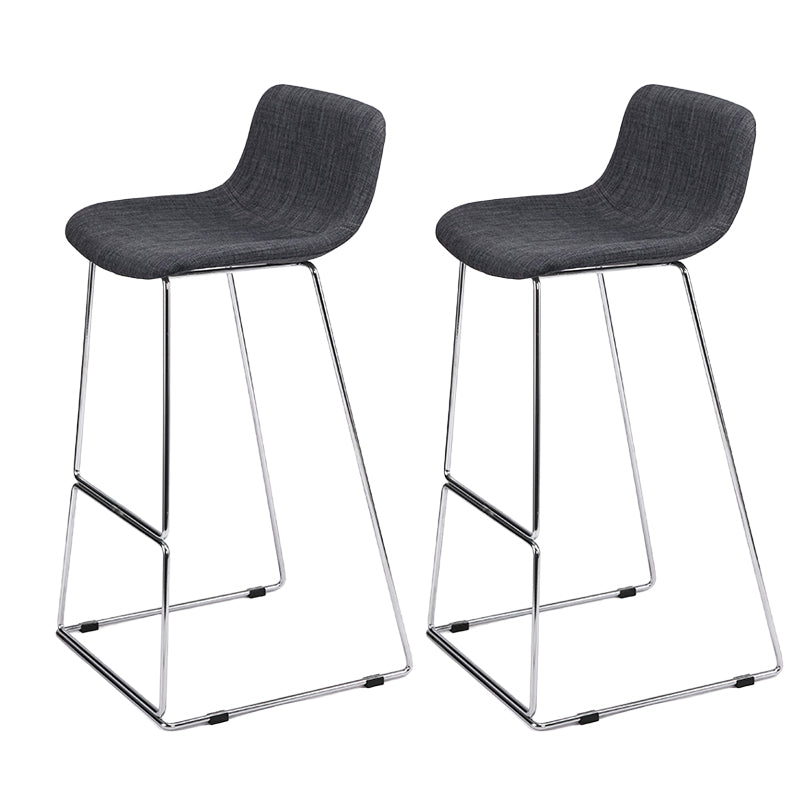 Contemporary Plastic Dining Stools Armless Bar Stools with Metal Base