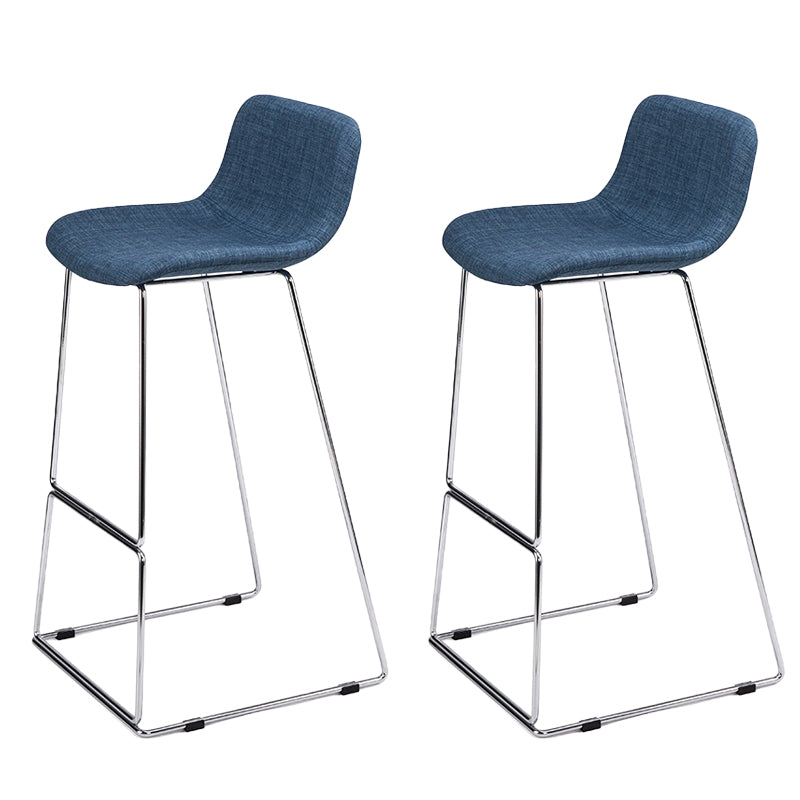 Contemporary Plastic Dining Stools Armless Bar Stools with Metal Base