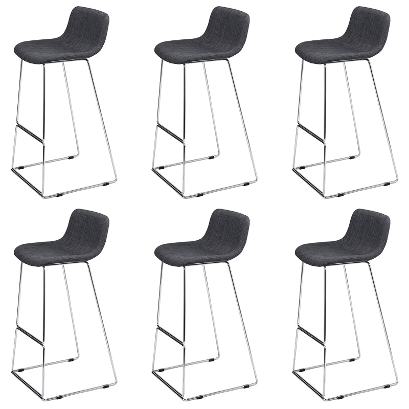 Contemporary Plastic Dining Stools Armless Bar Stools with Metal Base