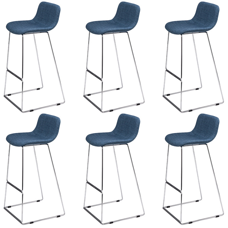 Contemporary Plastic Dining Stools Armless Bar Stools with Metal Base