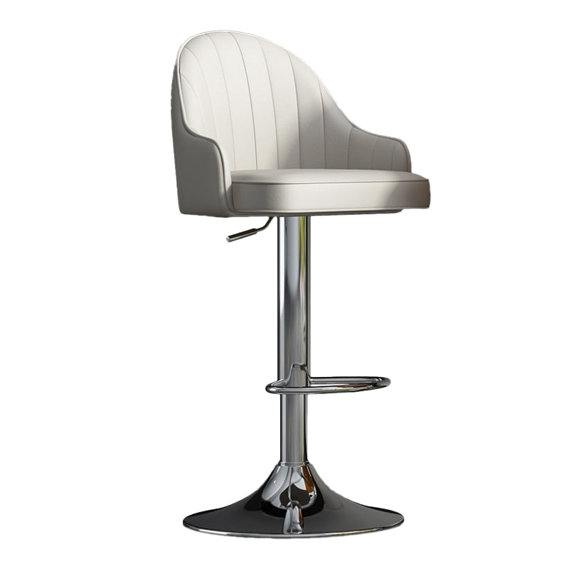 Glam Dining Stools Adjustable Height Bar Stools with Metal Base