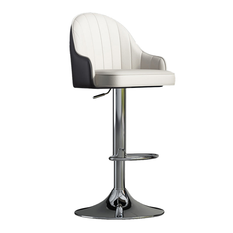 Glam Dining Stools Adjustable Height Bar Stools with Metal Base