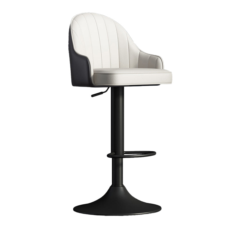 Glam Dining Stools Adjustable Height Bar Stools with Metal Base