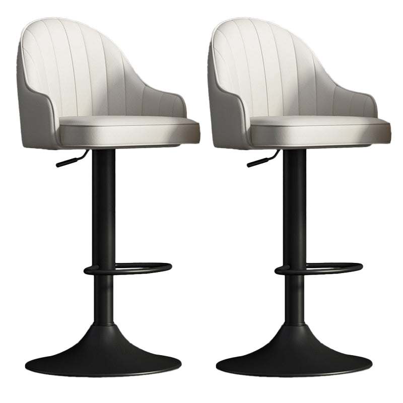 Glam Dining Stools Adjustable Height Bar Stools with Metal Base