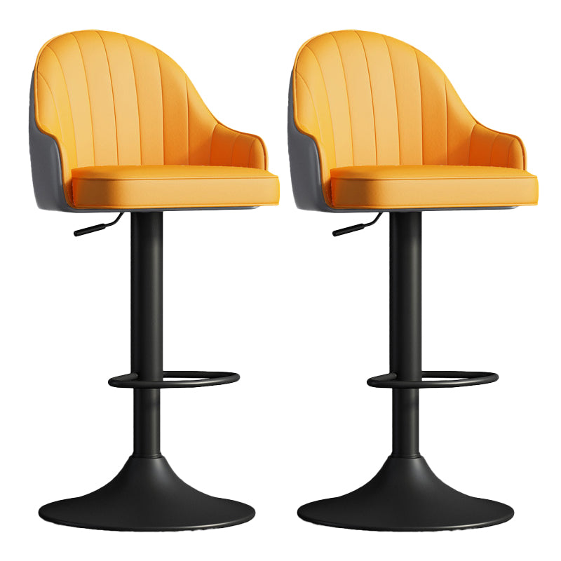 Glam Dining Stools Adjustable Height Bar Stools with Metal Base