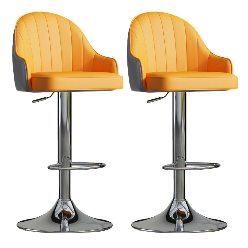 Glam Dining Stools Adjustable Height Bar Stools with Metal Base