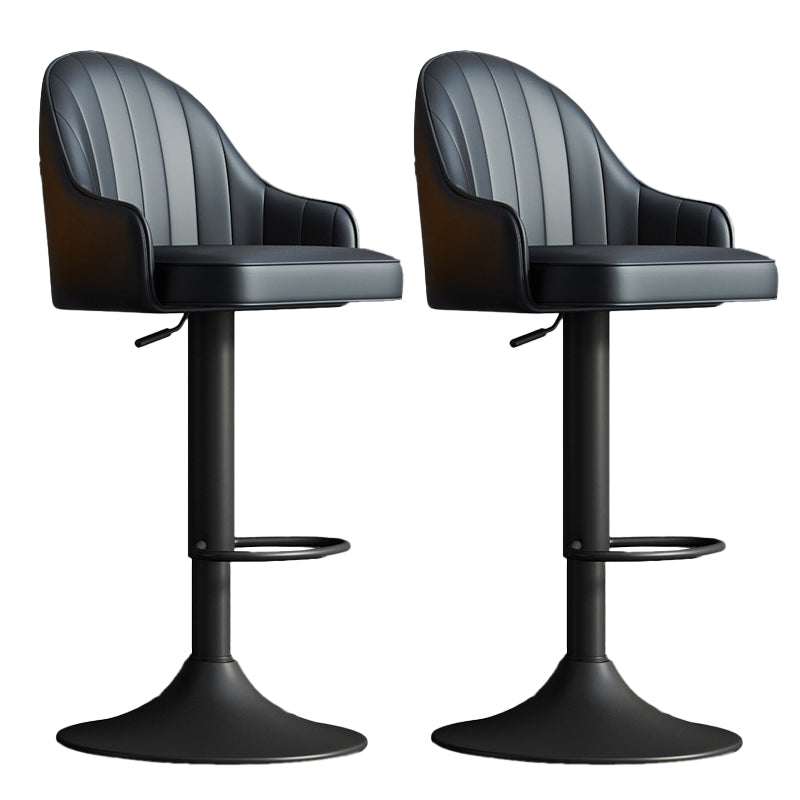 Glam Dining Stools Adjustable Height Bar Stools with Metal Base