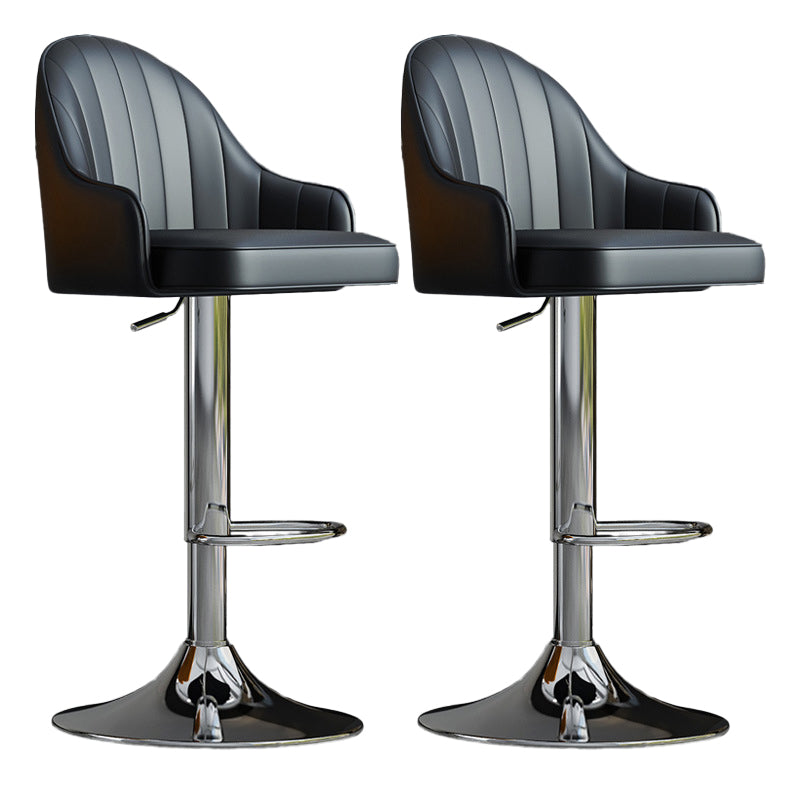 Glam Dining Stools Adjustable Height Bar Stools with Metal Base