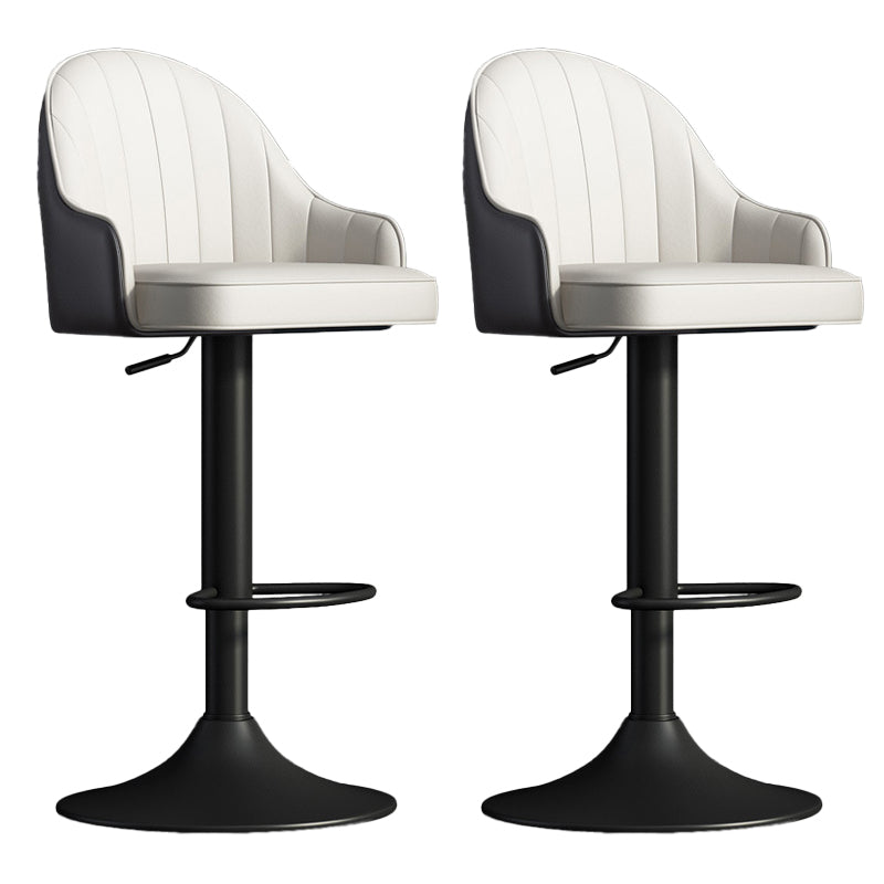 Glam Dining Stools Adjustable Height Bar Stools with Metal Base