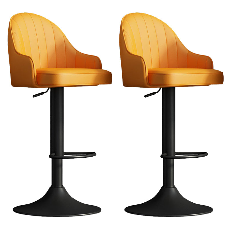 Glam Dining Stools Adjustable Height Bar Stools with Metal Base